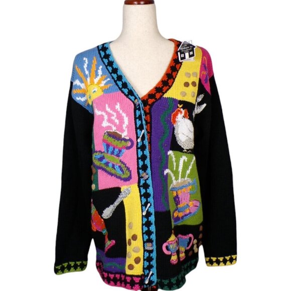 Storybook Knits Hand Knits Morning Brew Cardigan Size M #1058 - Picture 1 of 10